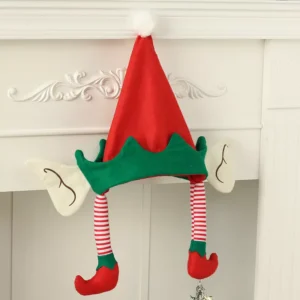 Christmas Elf Hat with Big Ears and Cartoon Legs
