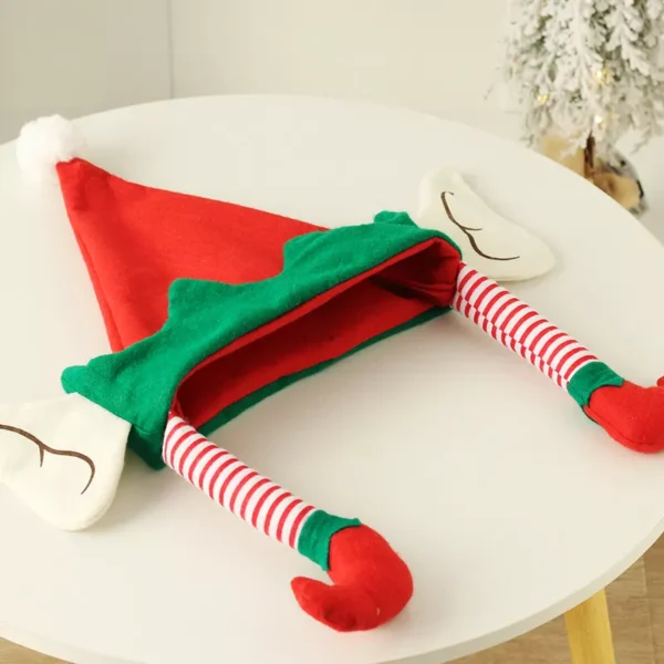 Christmas Elf Hat with Big Ears and Cartoon Legs - Image 3