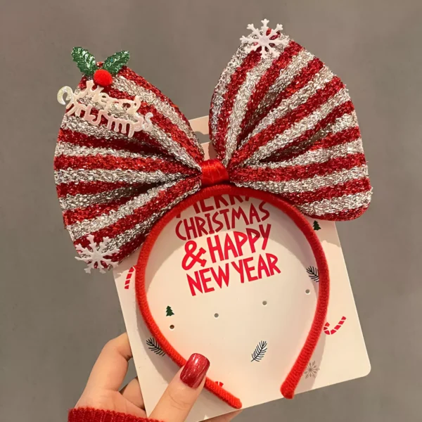 Kids Christmas Cartoon Elk Bow Headband - Image 5