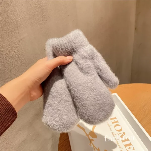 Warm and Fuzzy Winter Mittens with Plush Velvet Lining - Image 3