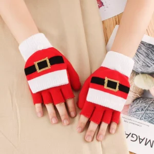 Christmas Cartoon Flip Top Gloves