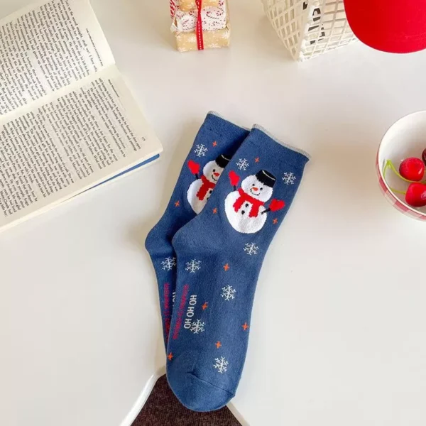 Festive Christmas Socks - Funny Snowflake, Santa, Elk, Cotton Crew Socks - Image 6