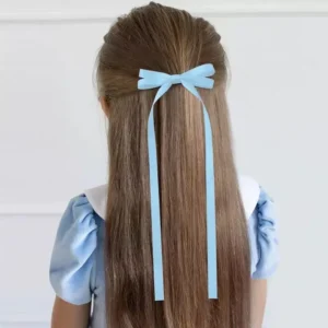 Elegant Ribbon Bow Headband with Long Tassel Clips - Perfect for Parties & Daily Style