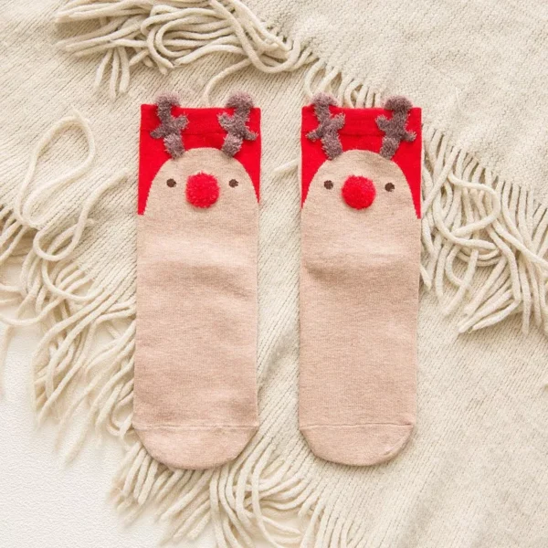 Festive Cartoon Christmas Socks for Women - Image 4