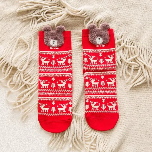 Festive Cartoon Christmas Socks for Women - Image 5