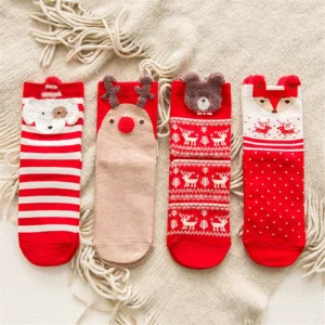 Festive Cartoon Christmas Socks for Women
