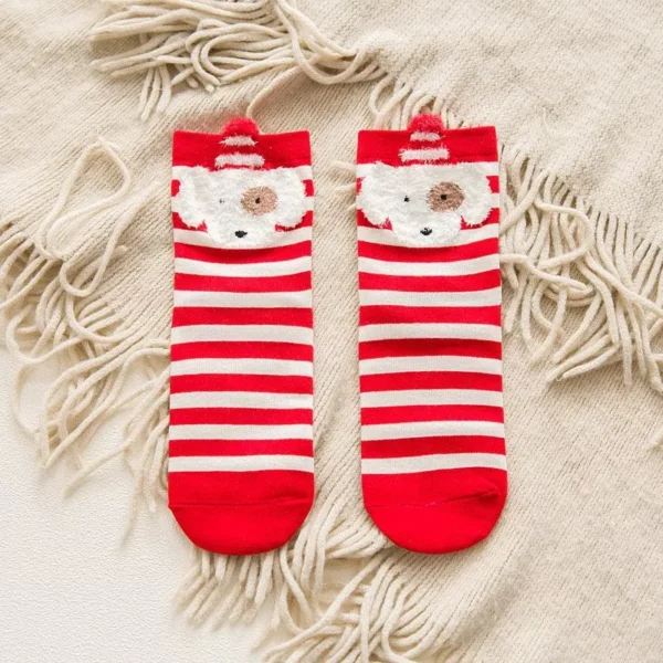 Festive Cartoon Christmas Socks for Women - Image 6