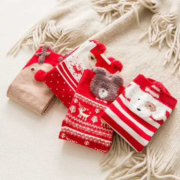 Festive Cartoon Christmas Socks for Women - Image 3