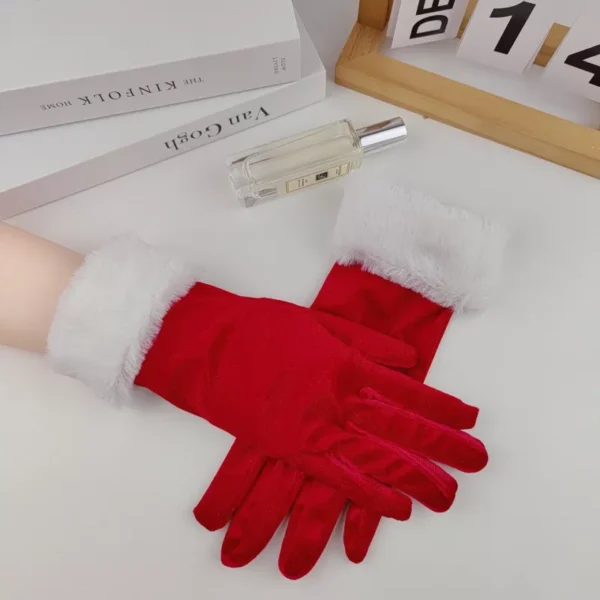 Elegant Feather and Velvet Evening Gloves - Image 5