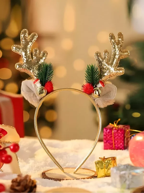 Christmas Elk Horn Bell Headband - Image 5
