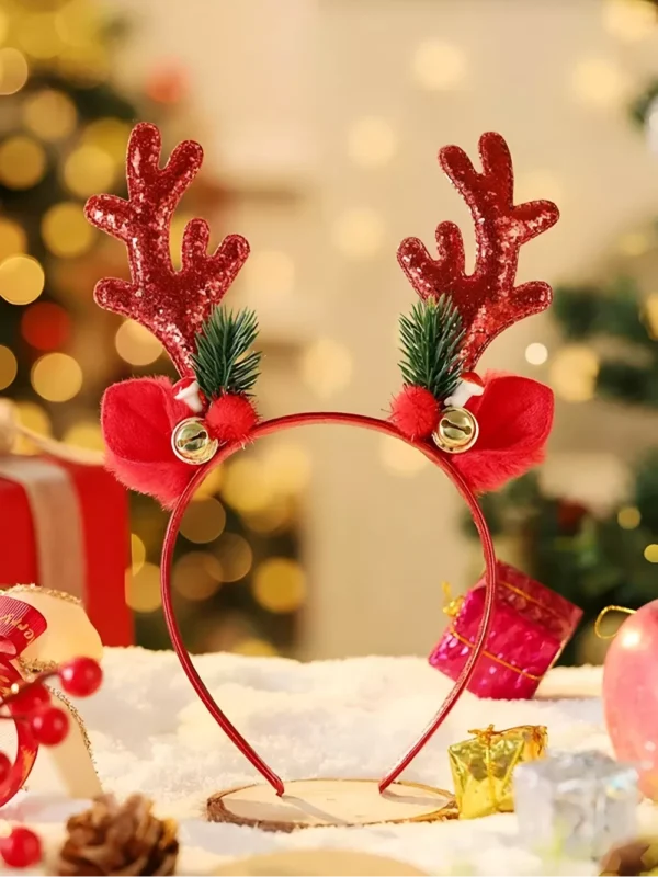 Christmas Elk Horn Bell Headband - Image 6