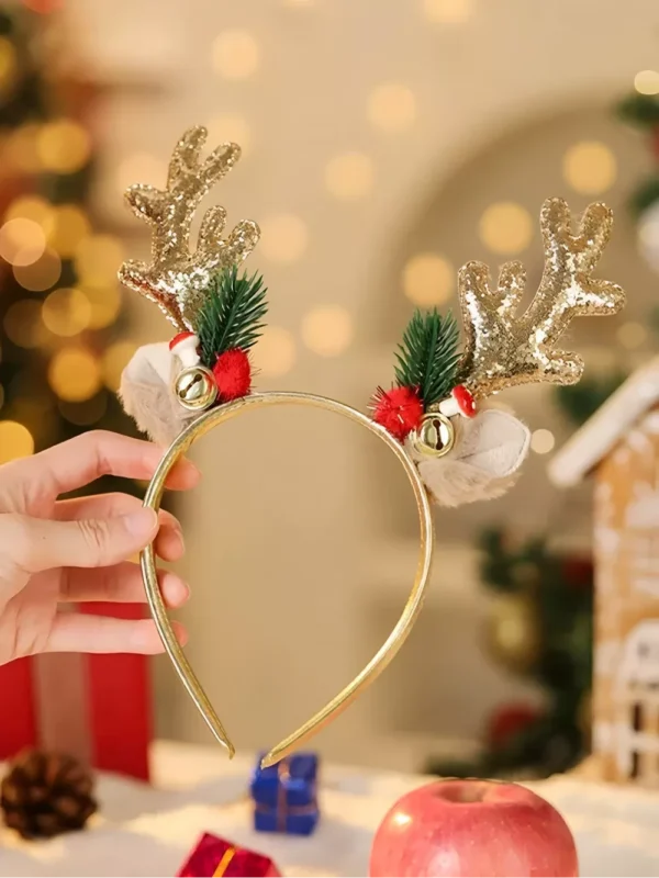 Christmas Elk Horn Bell Headband - Image 4