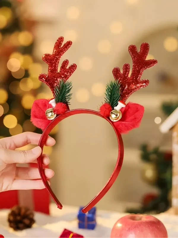 Christmas Elk Horn Bell Headband - Image 3