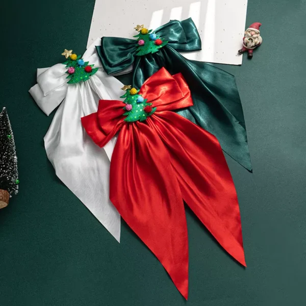 Christmas Red Big Bow Hair Clip - Image 4