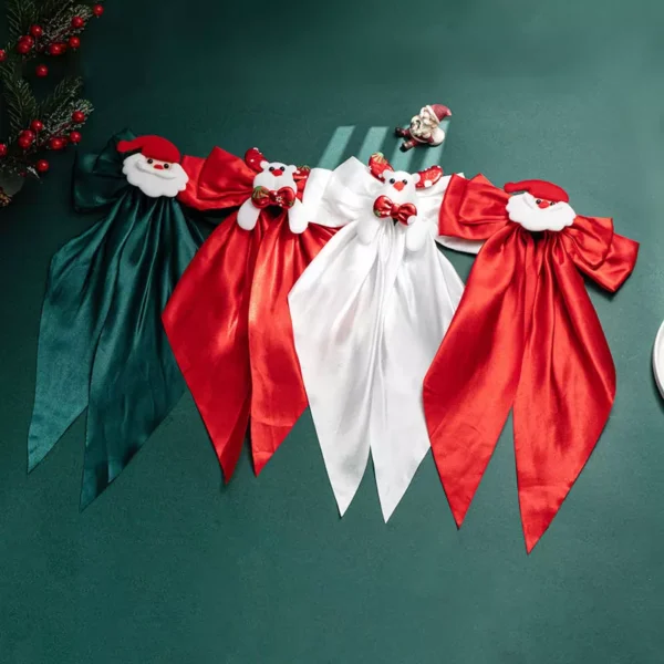 Christmas Red Big Bow Hair Clip - Image 3
