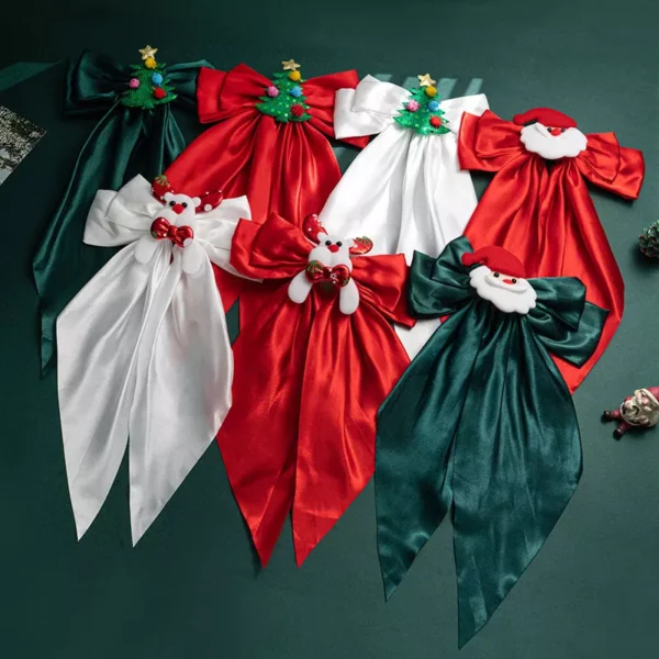 Christmas Red Big Bow Hair Clip - Image 2