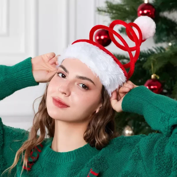 Spiral Pompom Christmas Hat - Image 3