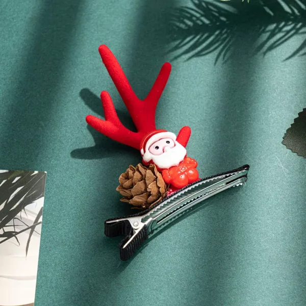 2pcs Christmas Elk Ear and Santa Hair Clips - Image 6