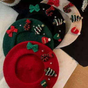 Christmas Vintage Red Beret for Women