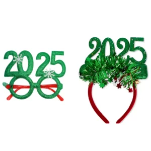2-Pack Christmas Photo Props Glasses Headband