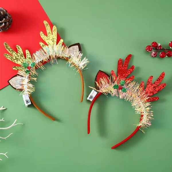 LED Christmas Headband with Snowflake Lights – Festive Holiday Hair Accessory - Image 3