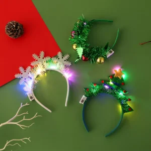 LED Christmas Headband with Snowflake Lights – Festive Holiday Hair Accessory