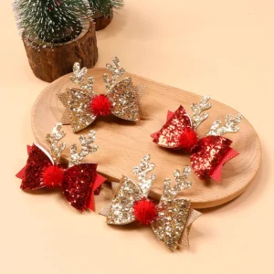 Christmas Glitter Antler Hair Clip for Girls & Women