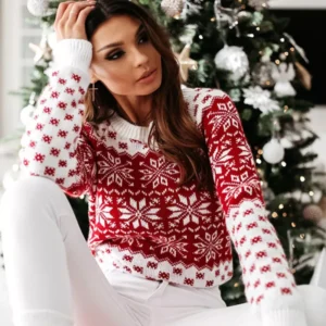 Christmas Snowflake Print Women's Sweater