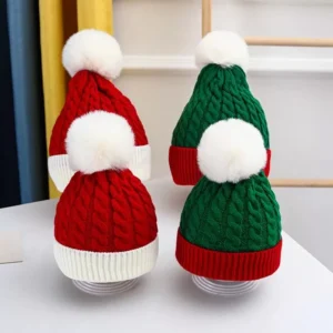 Warm Santa Wool Hat with Pompom