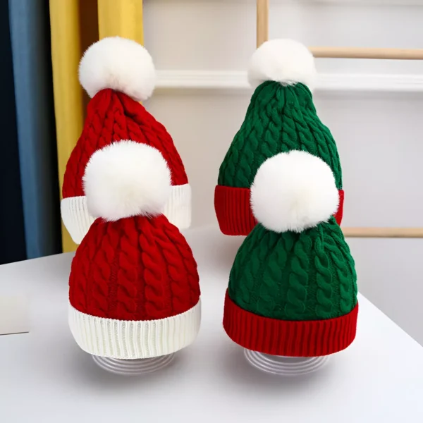 Warm Santa Wool Hat with Pompom - Image 4