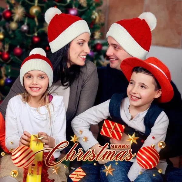 Warm Santa Wool Hat with Pompom - Image 2