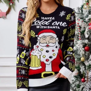 Funny Christmas Ugly Sweater – Long Sleeve Knit Pullover