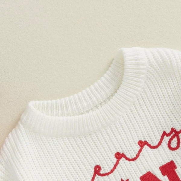Kids Christmas Sweater - Long Sleeve Warm Embroidered Outfit - Image 6