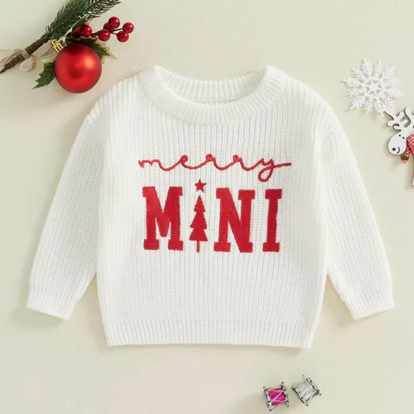 Kids Christmas Sweater - Long Sleeve Warm Embroidered Outfit - Image 3
