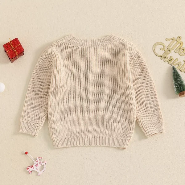 Christmas Baby Sweater with Letter & Tractor Embroidery - Image 4