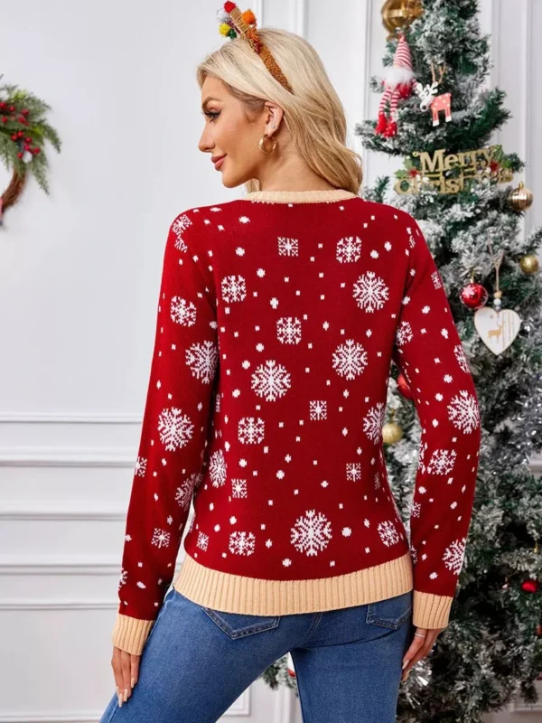 Women's Burgundy Funny Christmas Sweater - Image 7