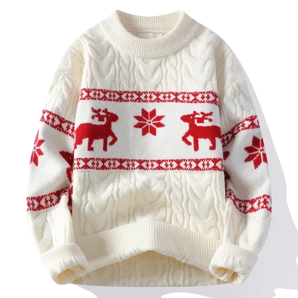 Luxury Cashmere Deer Christmas Sweater for Men - Image 2