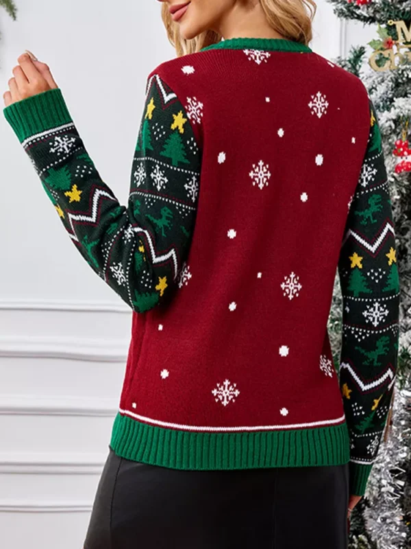 Women's Ugly Christmas Sweater with Dinosaur Design - Image 5
