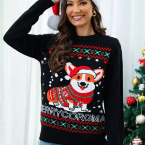 Festive Corgi Christmas Ugly Sweater - Cozy Holiday Pullover