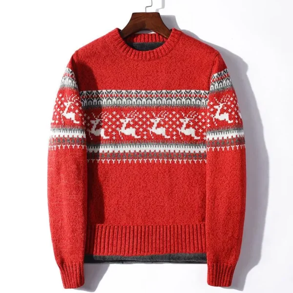 Men's Jacquard Christmas Deer Knitted Sweater - Image 4