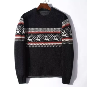 Men's Jacquard Christmas Deer Knitted Sweater