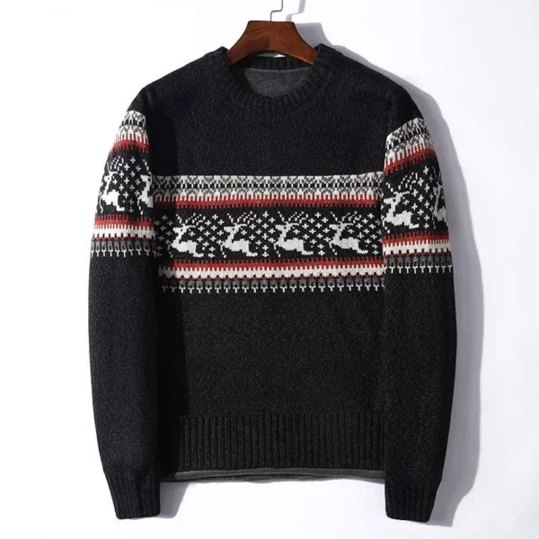 Men's Jacquard Christmas Deer Knitted Sweater - Image 5