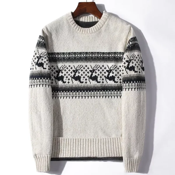 Men's Jacquard Christmas Deer Knitted Sweater - Image 6