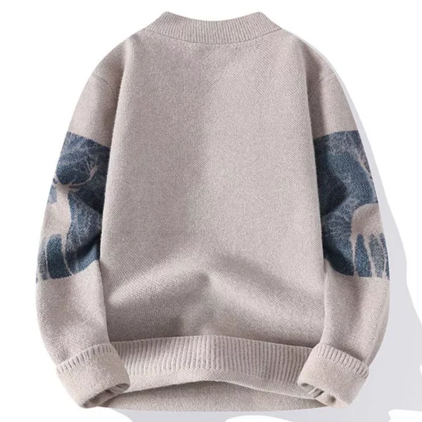Mens Winter Casual O-Neck Knitted Sweater - Image 5