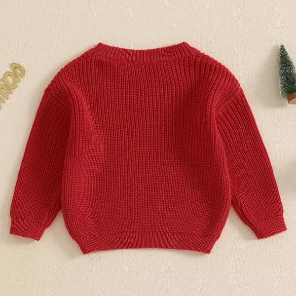Christmas Toddler Sweater with Tree Embroidery – Festive Long Sleeve Pullover - Image 5