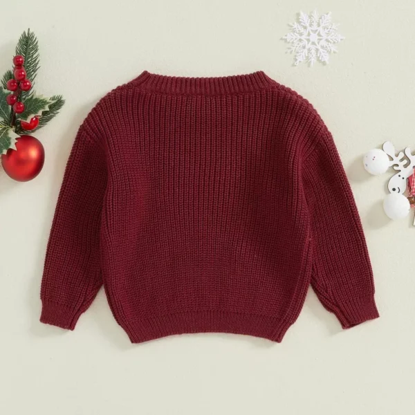Santa Embroidered Christmas Sweater - Image 3