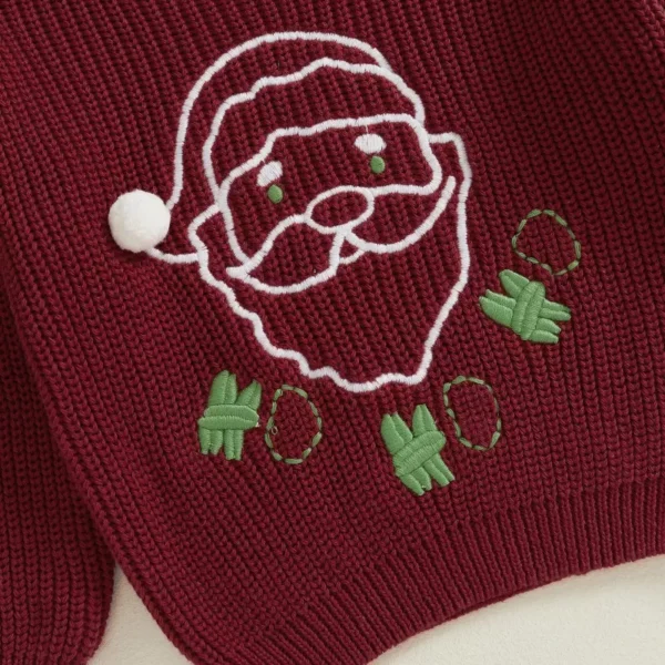 Santa Embroidered Christmas Sweater - Image 4