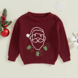 Santa Embroidered Christmas Sweater