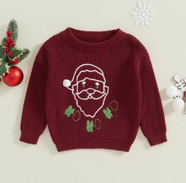 Santa Embroidered Christmas Sweater