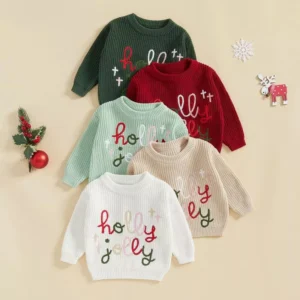 Adorable Baby Girl Christmas Sweater – Warm Knit Pullover for Winter
